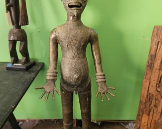 Benin Cameroon Bronze Oba Figure