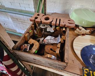 Decorative primitive metal letters