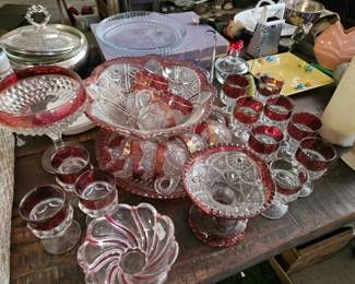 Cranberry crystal glass
