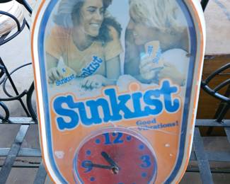 Vintage sunkist soda clock