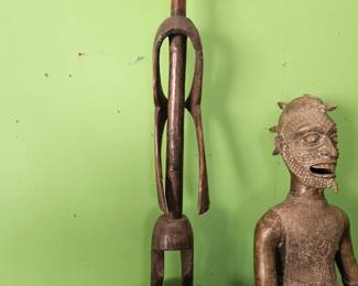 Wood carved African statue