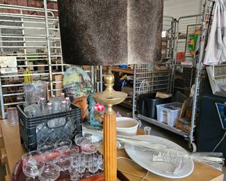 Cow hide lamp