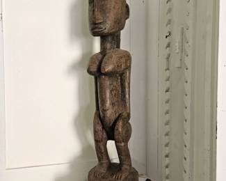 Wood carved African statue figure