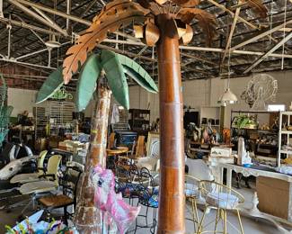 Life size metal palm tree