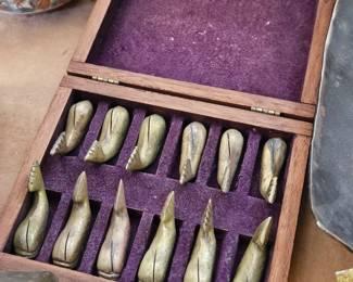 Brass duck place seating card holders