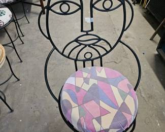 John risley style wrought iron chair