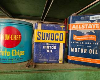 Vintage oil cans