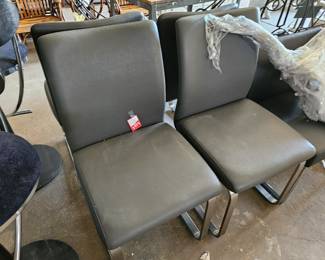 Italian leather dining chairs