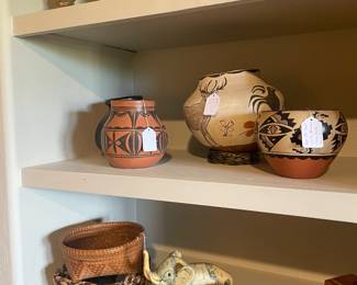 Native American pottery and art, African art, and Asian art