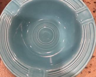 Fiesta Ware Turquoise Ashtray – Classic vintage ceramic piece with ring design, collectible pottery.