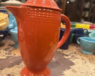 Fiesta Ware Red Coffee Pot with Lid – Classic collectible ceramic piece from the iconic pottery line.