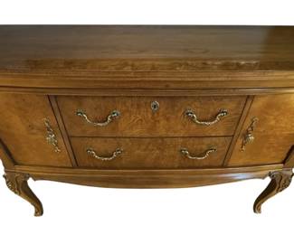 Beautiful Thomasville Burlwood Bowfront Sideboard with Banded Top