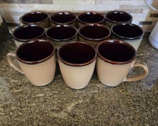 13 Sango Nova Brown Coffee Mugs
