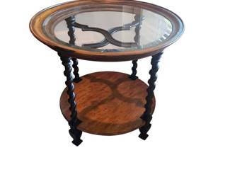 Round Barley Twist Round 2 Tier Side Table