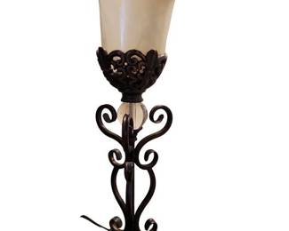 Set of 2 Decorative Lamps with Scrolls