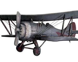 Vintage Style Metal Byplane 3 Dimensional Wall Art