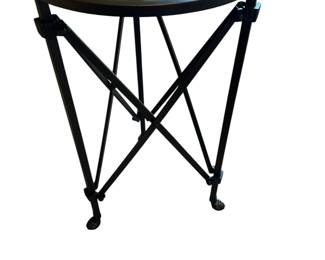 Black Metal Beveled Mirrored Industrial Style Side Table