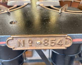 Jewel No. 854 cast-iron gas stove with brass boiler attachment, manufactured by G.M. Clark & Co., Chicago