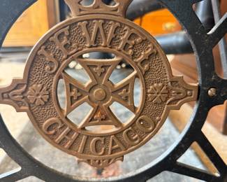 Jewel No. 854 cast-iron gas stove with brass boiler attachment, manufactured by G.M. Clark & Co., Chicago