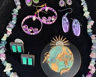 TH224Aqua  Purple Costume Jewelry