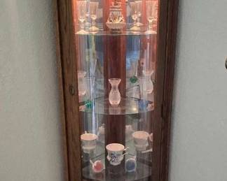 TH128Vintage Italian Capodimonte Pepper grinder and more in corner curio