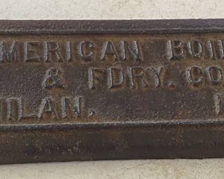 American Boiler Advertising Stove Plate