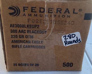 280 Rounds of Federal 300 AAC Blackout Ammo