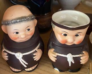 Goebel Monk Creamer and Sugar
