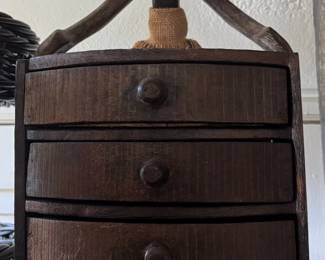 Small African Chest with Elephant Figure