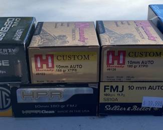 Boxes of 10mm Auto Ammunition