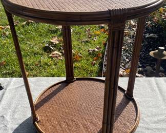 Vintage Rattan Side Table
