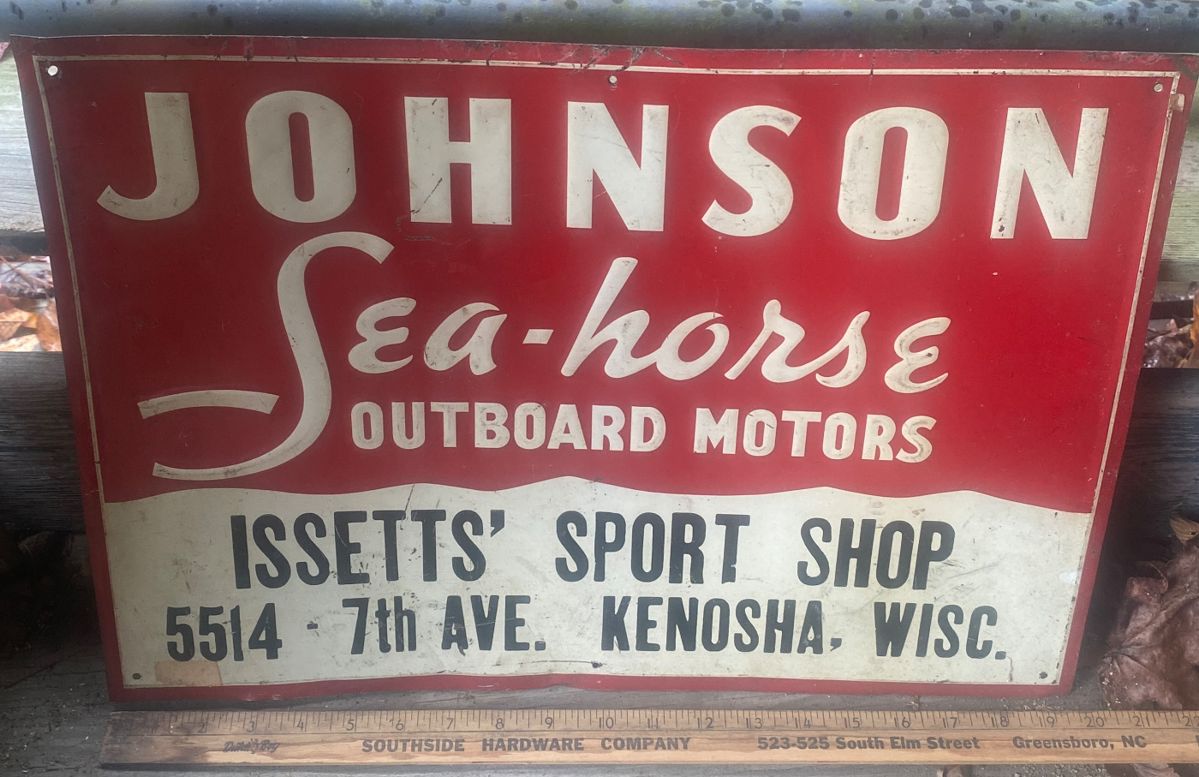 Old Johnson Sea-horse Outboard Motors Advertising Sign (Kenosha, Wisconsin)