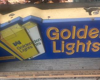 Golden Lights Cigarettes Store Sign
