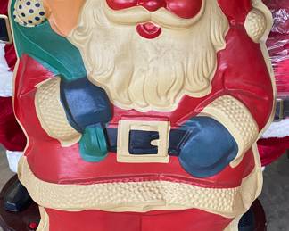 Vintage Lighted Large Hanging Santa Claus Figure with Original Box