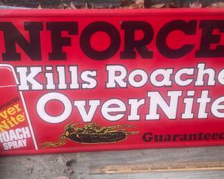 Metal Enforcer Roach Spray Advertising Sign