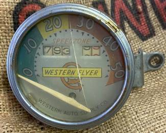 Western Auto Western Flyer Speed Zone Gauge