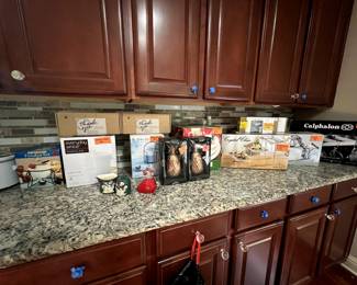 Various unopened kitchen appliances