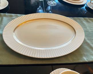 Lenox China Oval Cretan 24k Ivory 16" Serving Platter