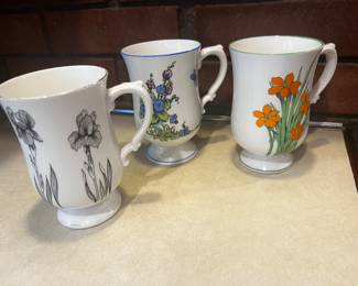 Trio Crown Staffordshire China Cups