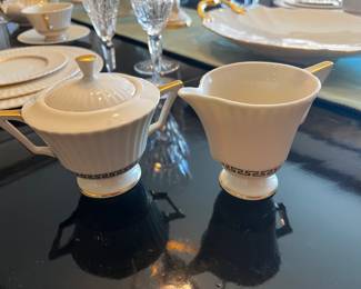 Lenox Cretan Sugar Bowl and Creamer Set