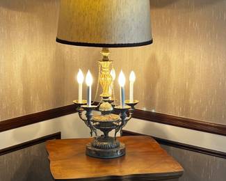 Fabulous vintage Candleabra Table Lamp, measures 39.5" tall. All lights work.