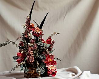 One of a few large artificial floral arrangements