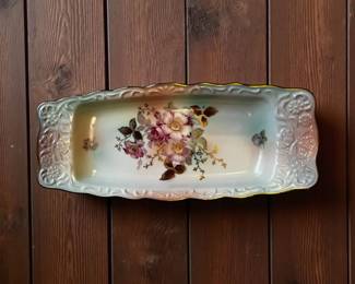 Vintage Bavaria Schumann Arzberg Wild Rose Rectangular Celery Dish