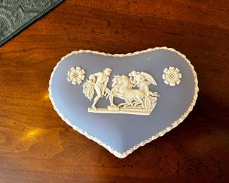 Vintage Wedgwood Jasperware Heart-shaped Trinket Box