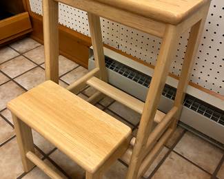 Wooden step stool.