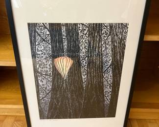 “Lantern in the Woods,” by Katherine Case. Signed and numbered (#1/50) by Case.