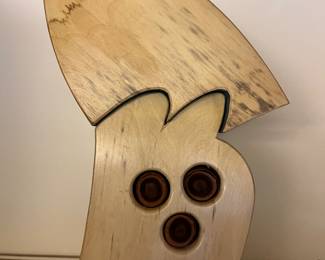 Mark Mitchell “Cockeyed Junior” basswood sculpture.