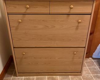 Wooden shoe cabinet.