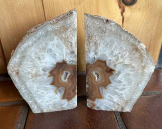 Pair of agate geode bookends.