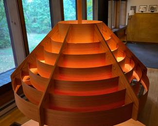 Wood Pendant/hanging lamp, by Agne Jakobsson or similar.